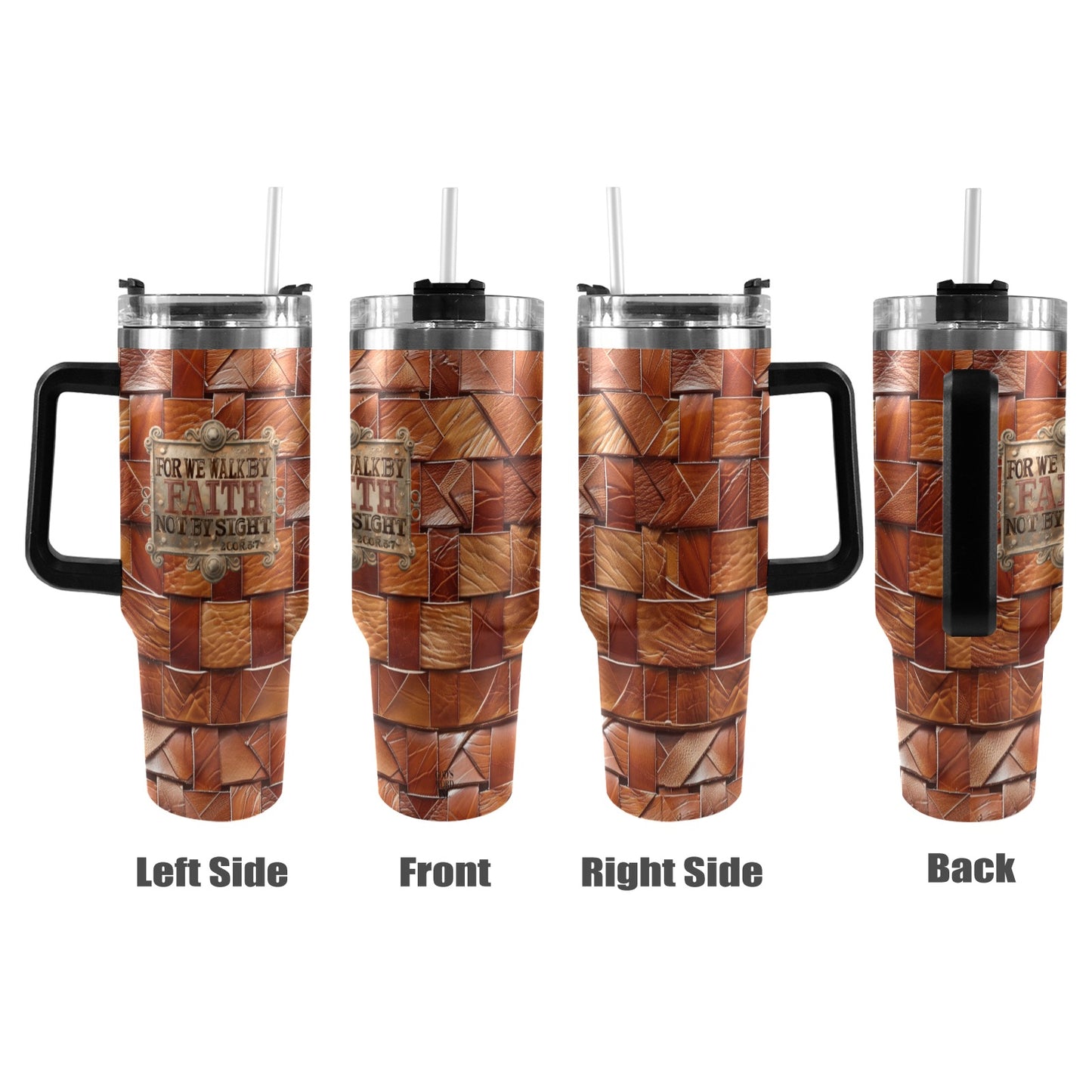 WALK BY FAITH  40oz Tumbler with Black Handle