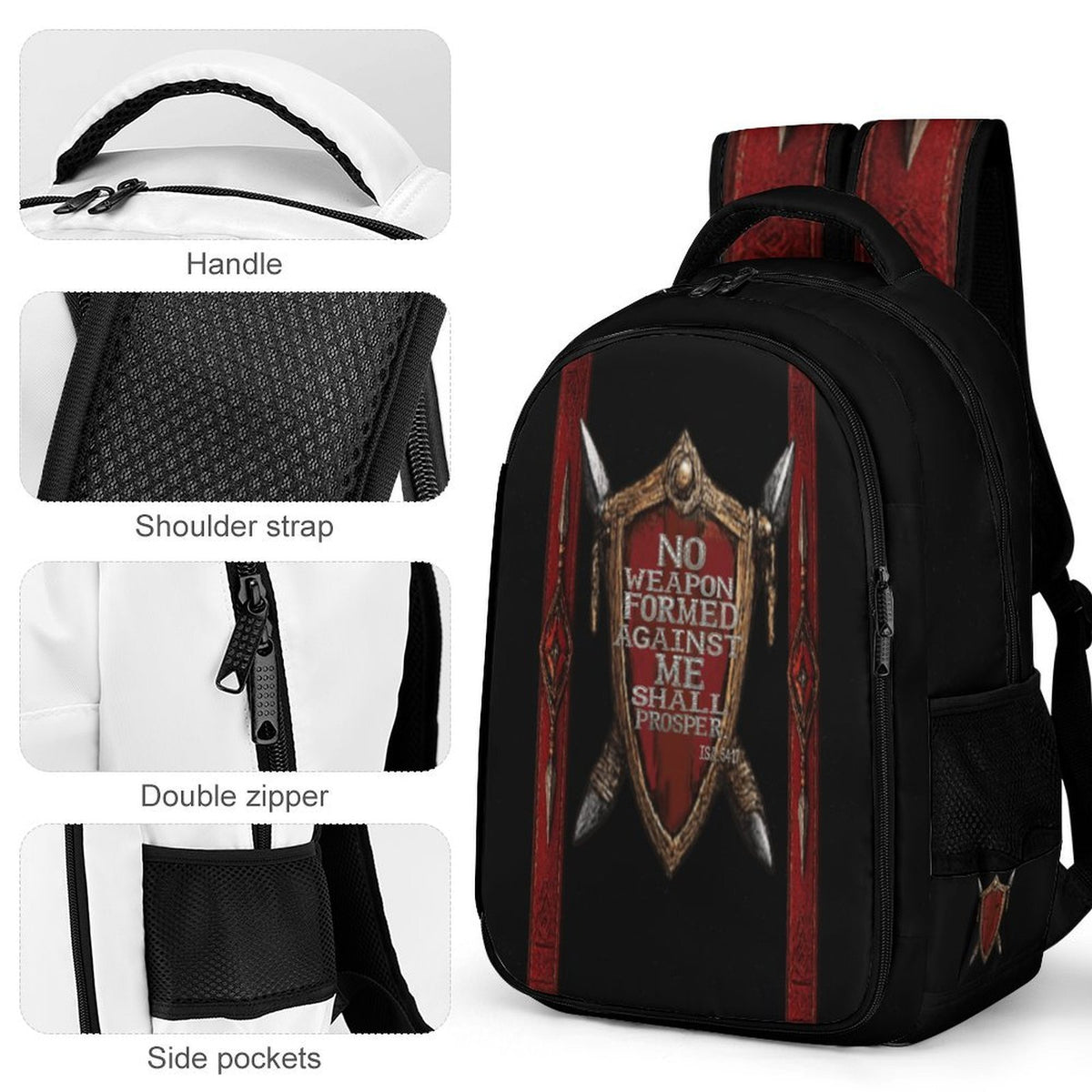 NO WEAPON FORMED AGAINST ME SHAL PROSPER  Design Pocket Backpack