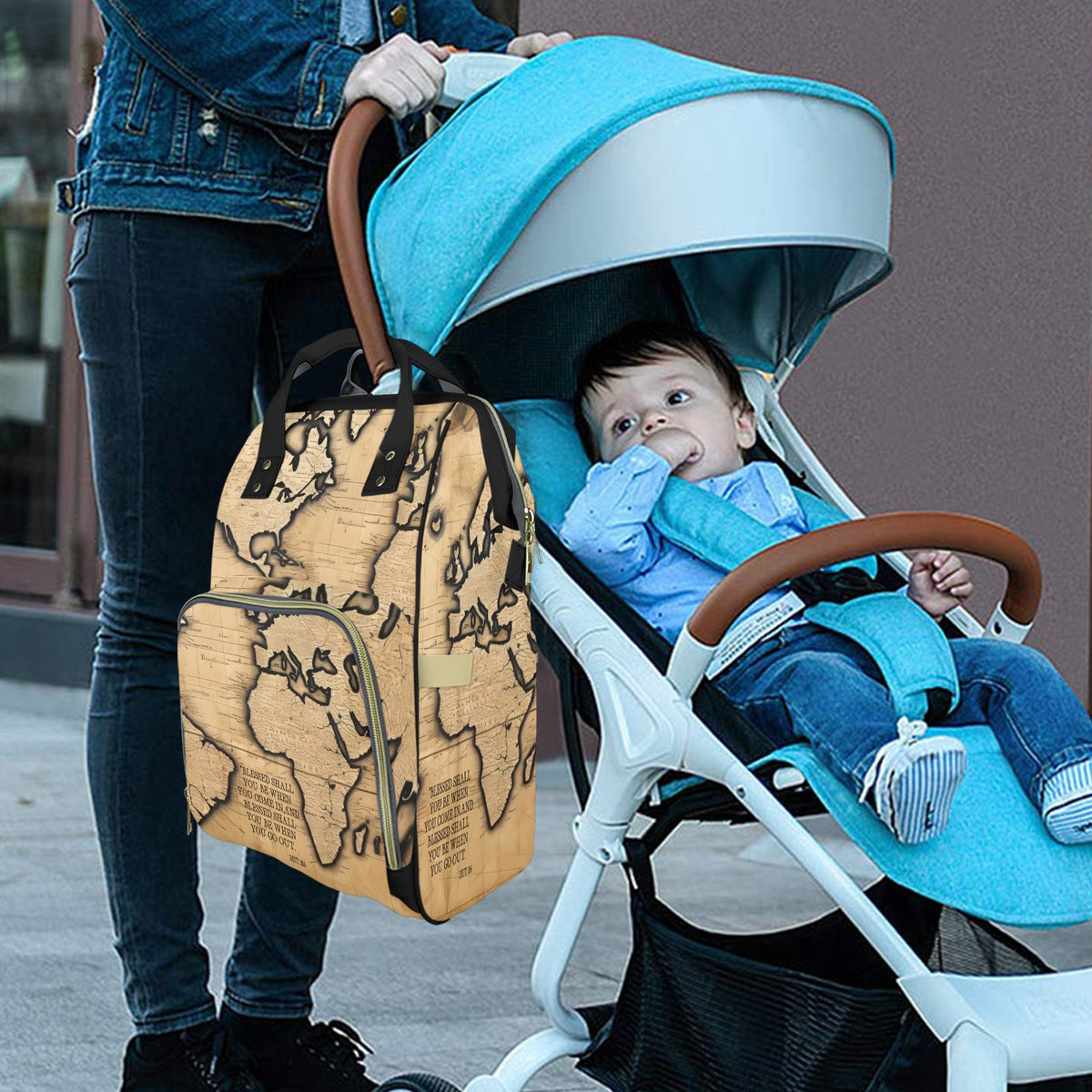 BLESSED COMING IN AND GOING OUT Multi-Function Diaper Bag-Large