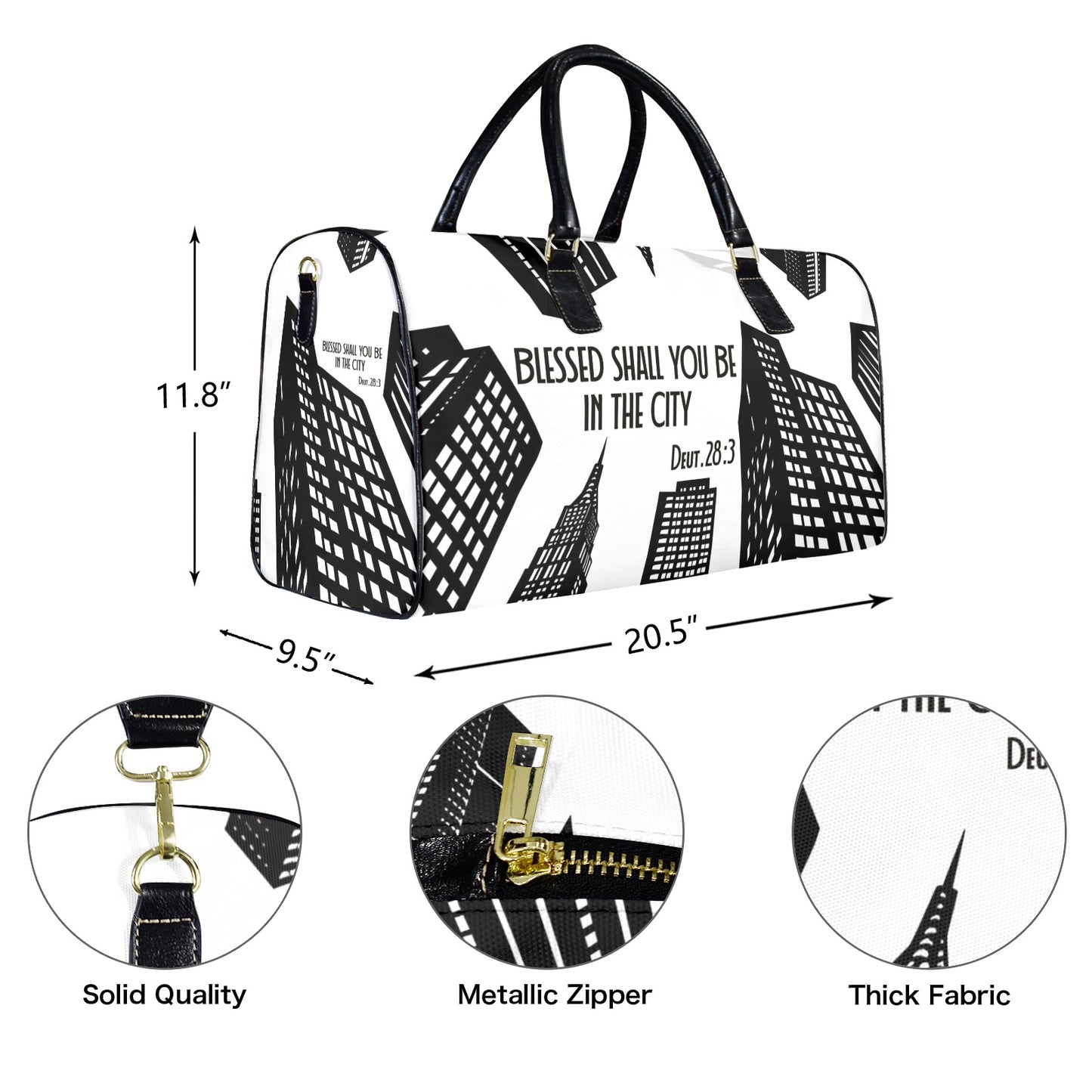 BLESSED IN THE CITY  WATERPROOF TRAVEL BAG