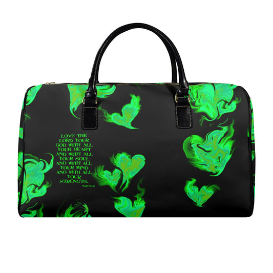 LEATHER LOVE THE LORD WILL ALL YOUR HEART TRAVEL BAG