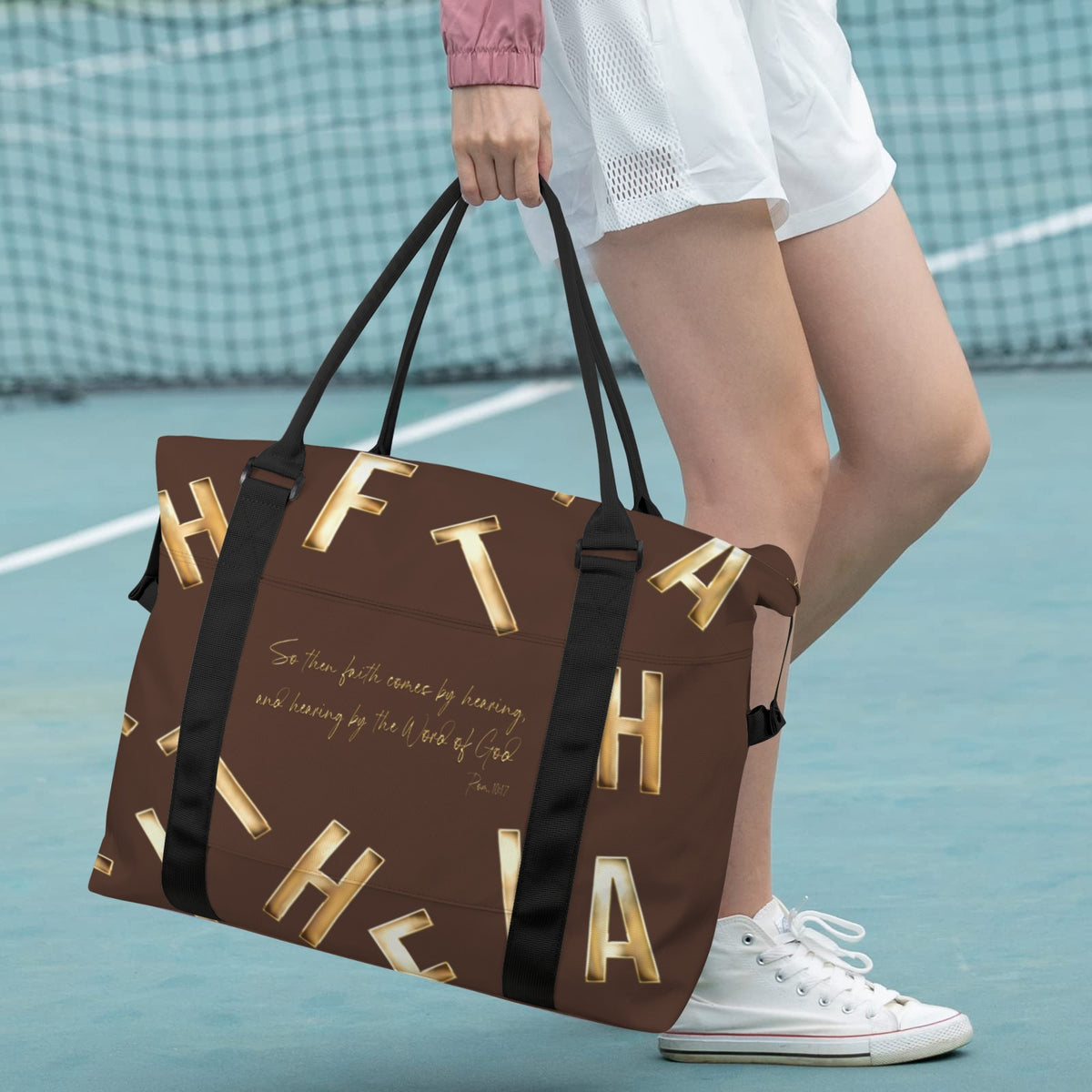 BROWN FAITH COMES BY HEARING Ultra-Large Capacity Duffle Bag