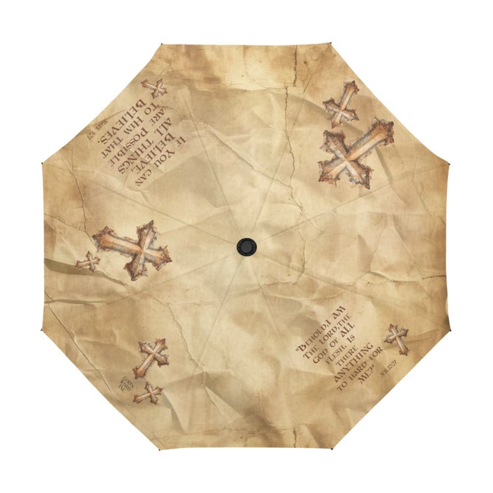 ONLY BELIEVE  Anti-UV Auto-Foldable Umbrella