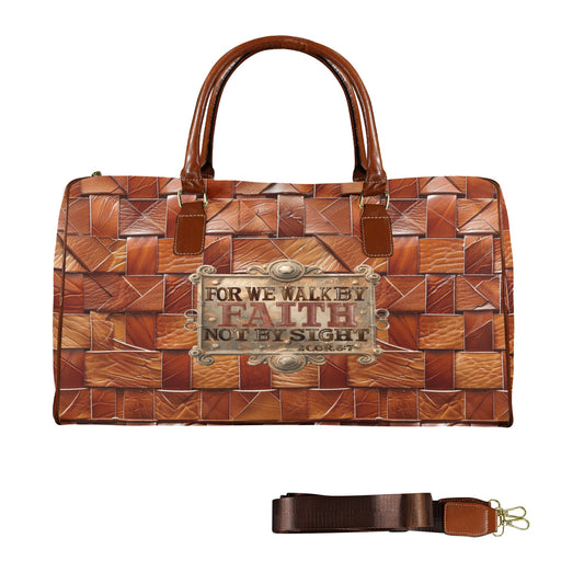 FAUX BASKET WEAVE WALK BY  FAITH WATERPROOF TRAVEL BAG