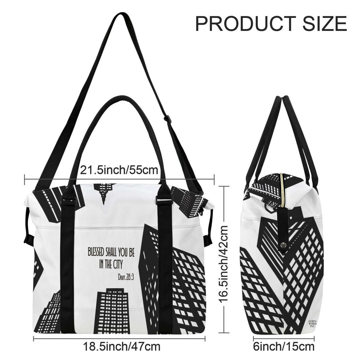 BLESSED SHALL YOU BE IN THE CITY  Ultra-Large Capacity Duffle Bag