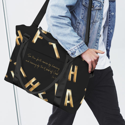 BLACK FAITH COMES BY HEARING  Ultra-Large Capacity Duffle Bag