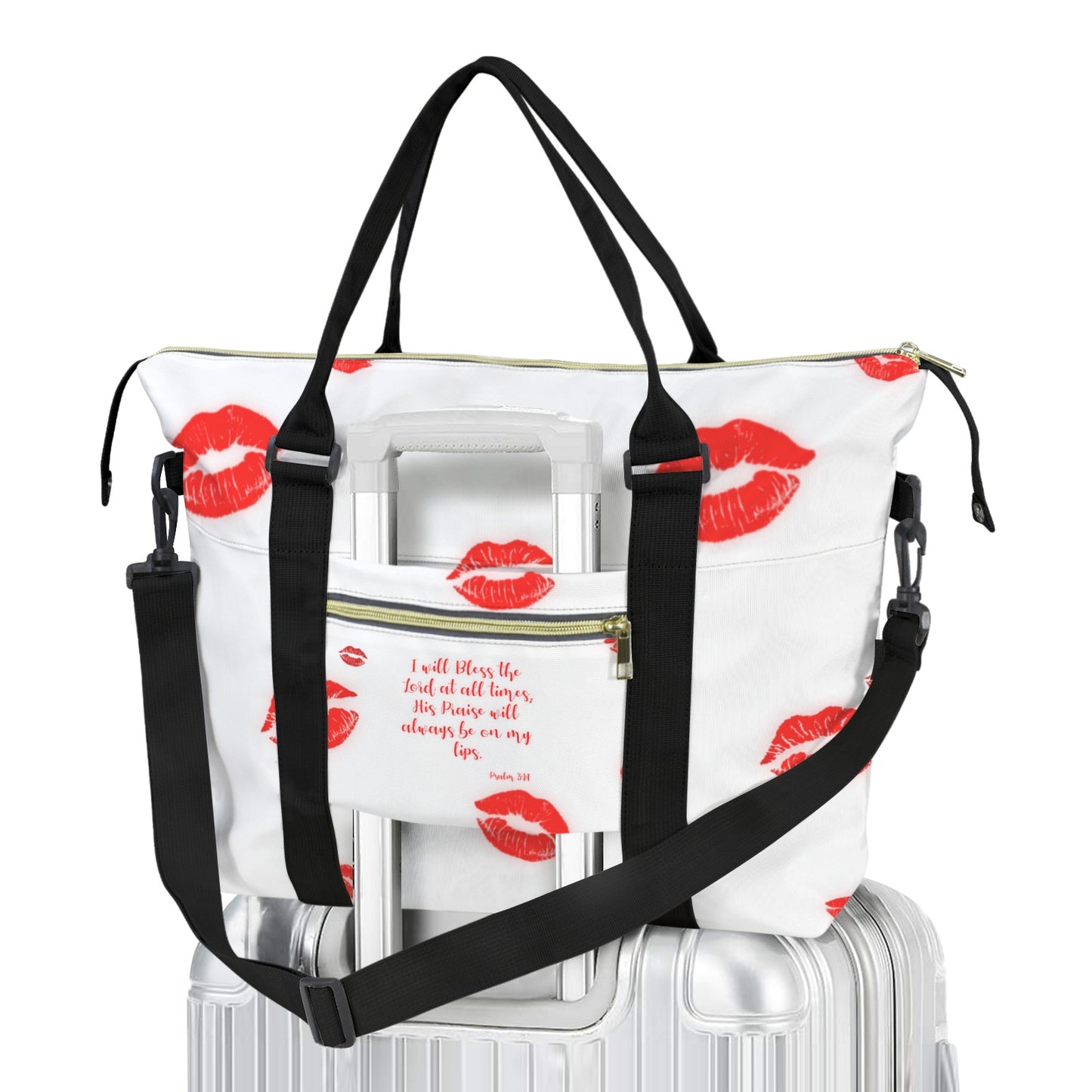 PRAISE ON MY LIPS DUFFLE BAG