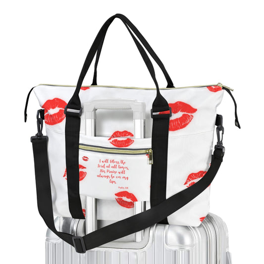 PRAISE ON MY LIPS DUFFLE BAG