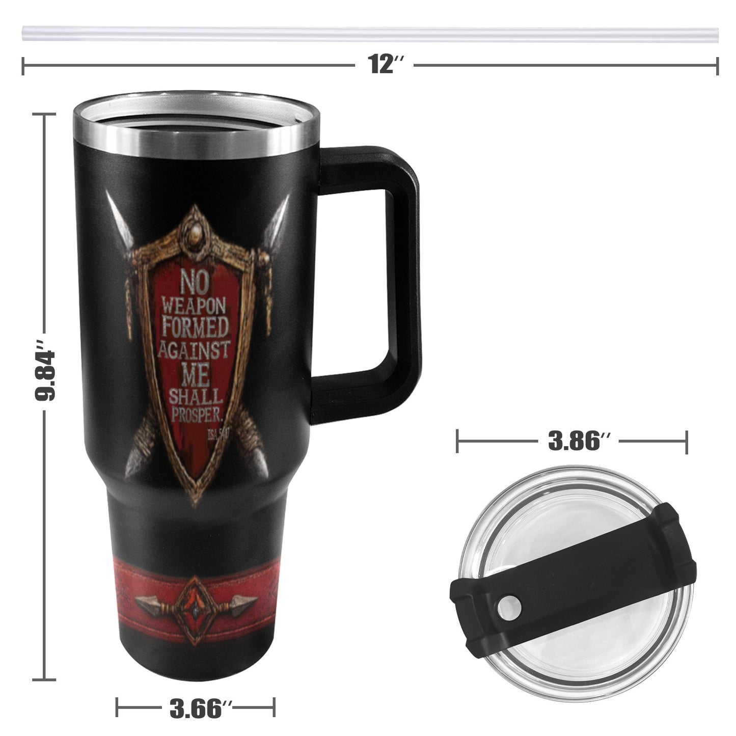 NO WEAPON TUMBLER 40oz Tumbler with Black Handle