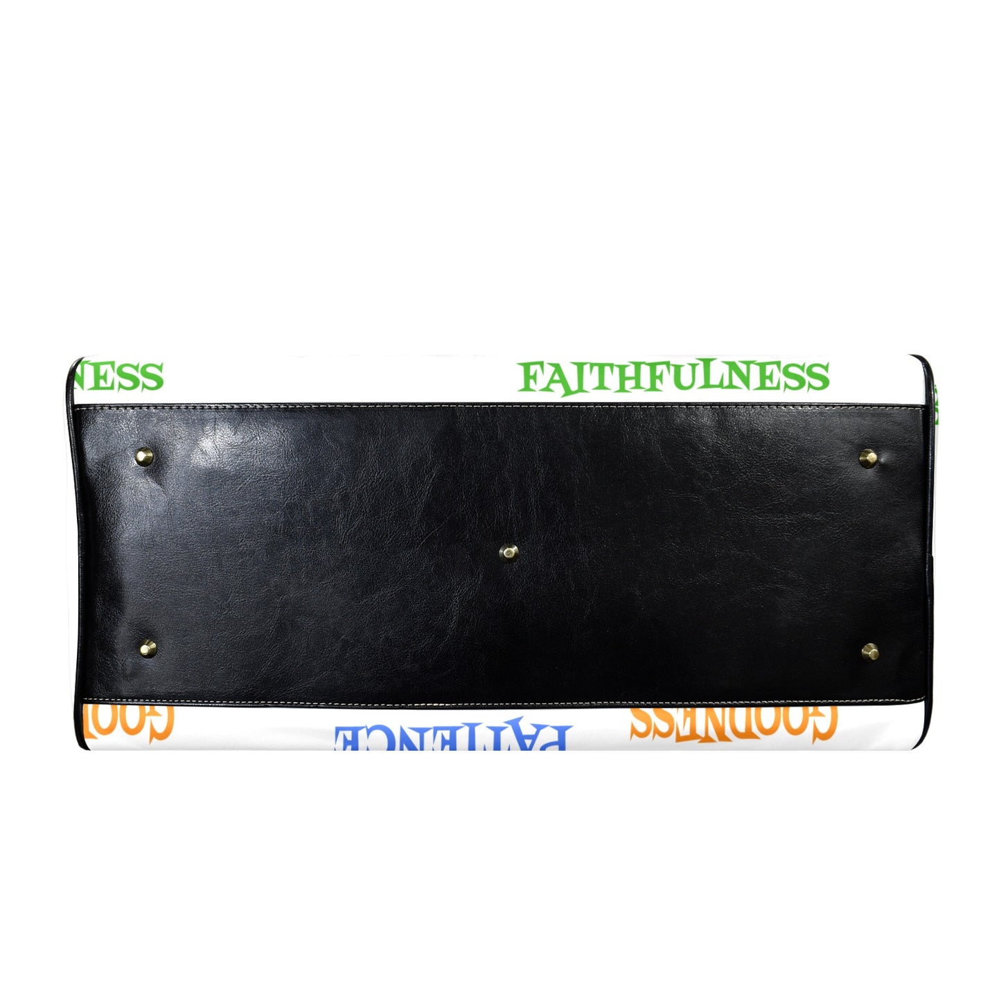 LEATHER FRUIT OF THE SPRIT WHITE TRAVEL BAG