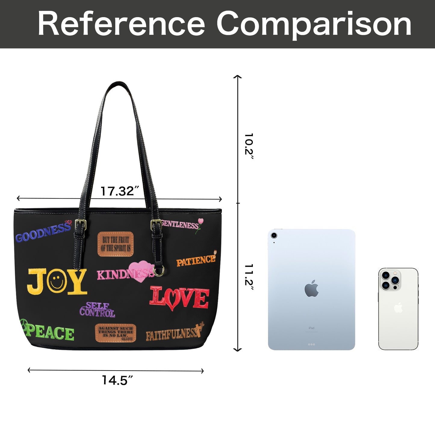 FAUX LEATHER FRUIT OF THE SPIRIT SHOULDER BAG