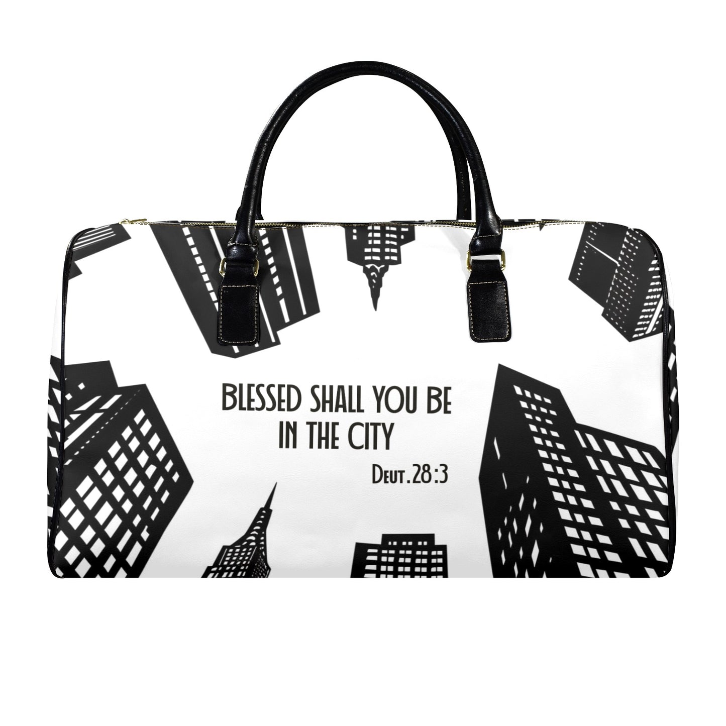 LEATHER BLESSED SHALL YOU BE IN THE  CITY TRAVEL BAG