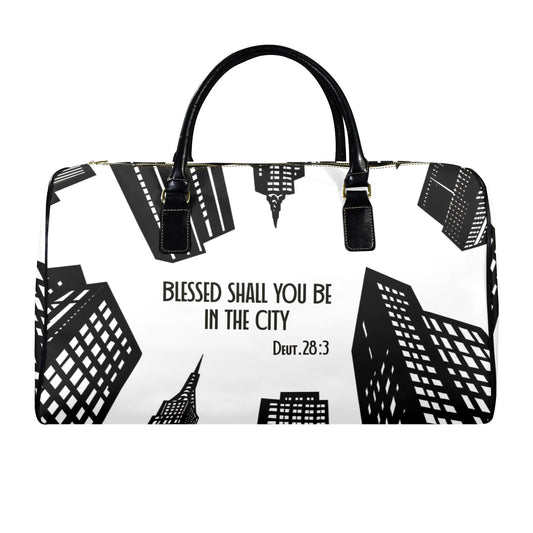LEATHER BLESSED SHALL YOU BE IN THE  CITY TRAVEL BAG
