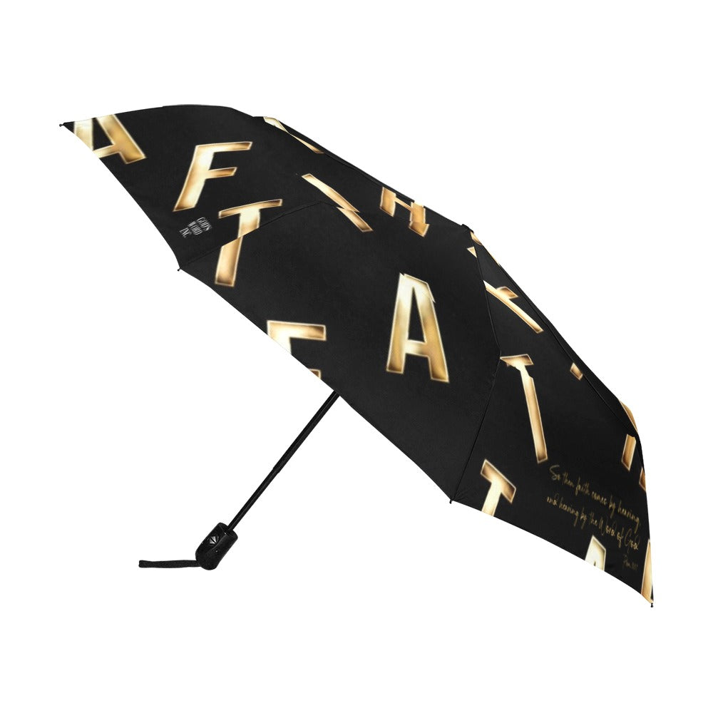 BLACK FAITH COMES BY HEARING Anti-UV Auto-Foldable Umbrella