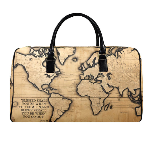 LEATHER BLESSED COMING AND GOING TRAVEL BAG