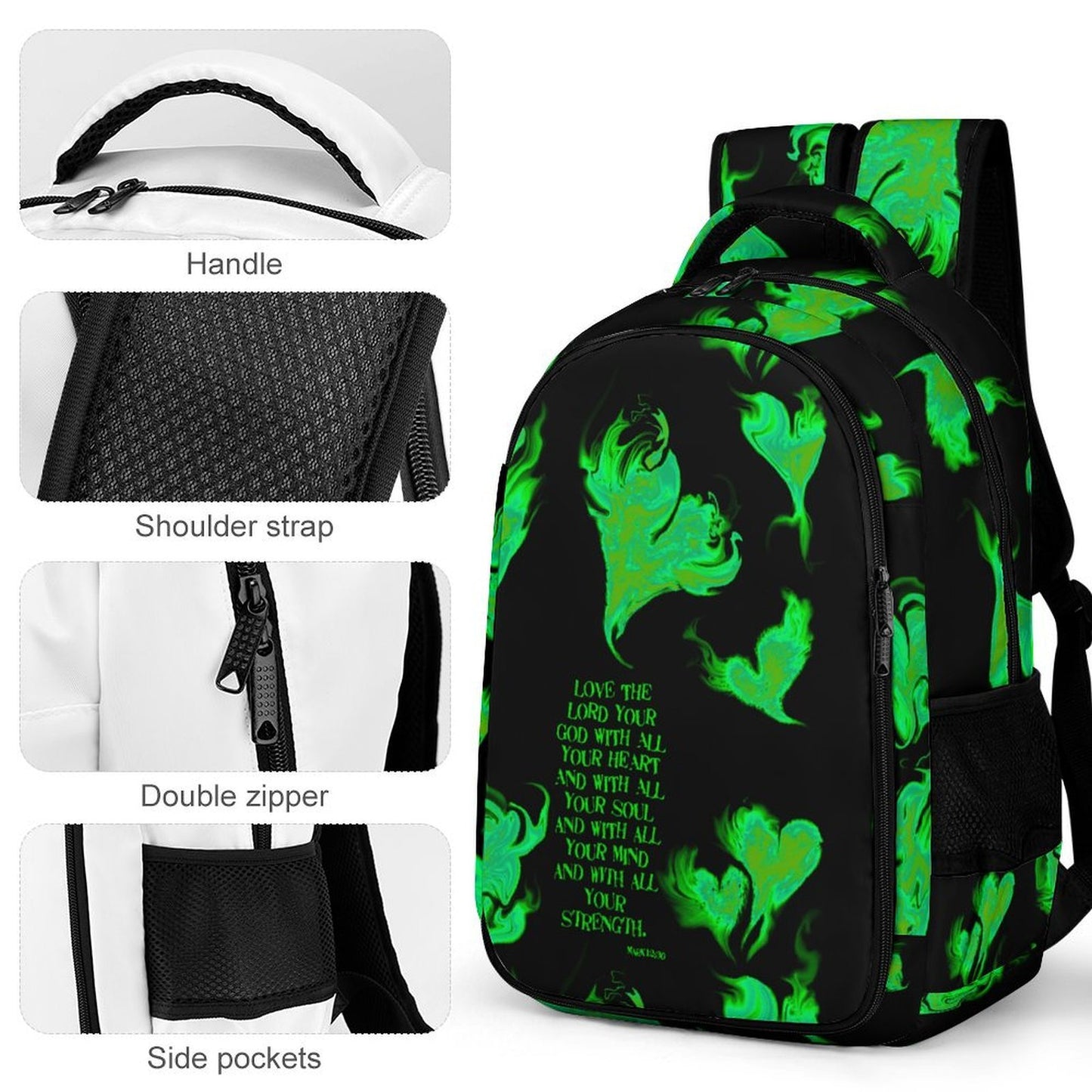 LOVE THE LORD WITH ALL YOUR HEART POCKET BACK PACK