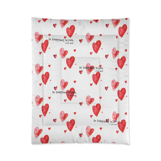 Bible Verse Comforter  Do Everything In Love.