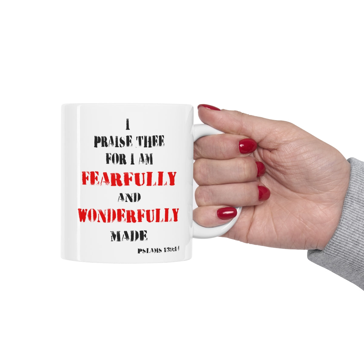 Bible Verse Scripture Mug 11oz I Am Fearfully and Wonderfully Made