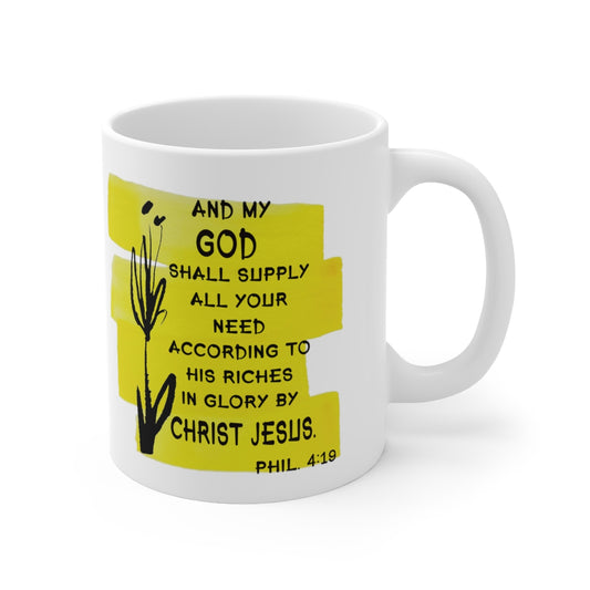 Bible Verse Scripture Mug 11oz And My God Shall Supply...