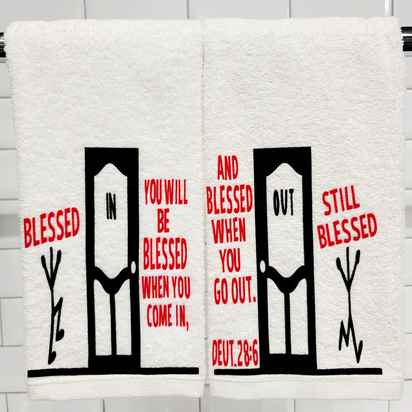 Bible Verse Hand Towel Set You Will Be Blessed When You Come In...