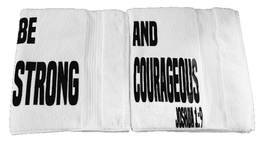 Bible Verse Luxury Bath Towel Set Be Strong And Courageous