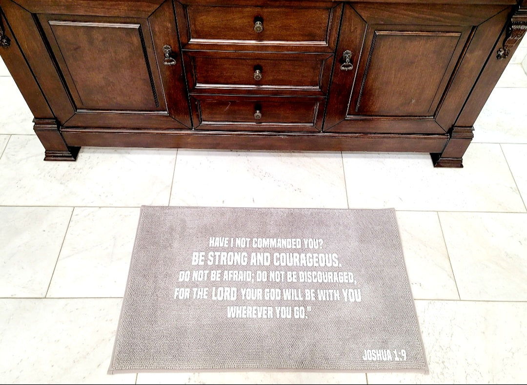 Bible Verse Memory Foam Bath Rug Be Strong And Courageous