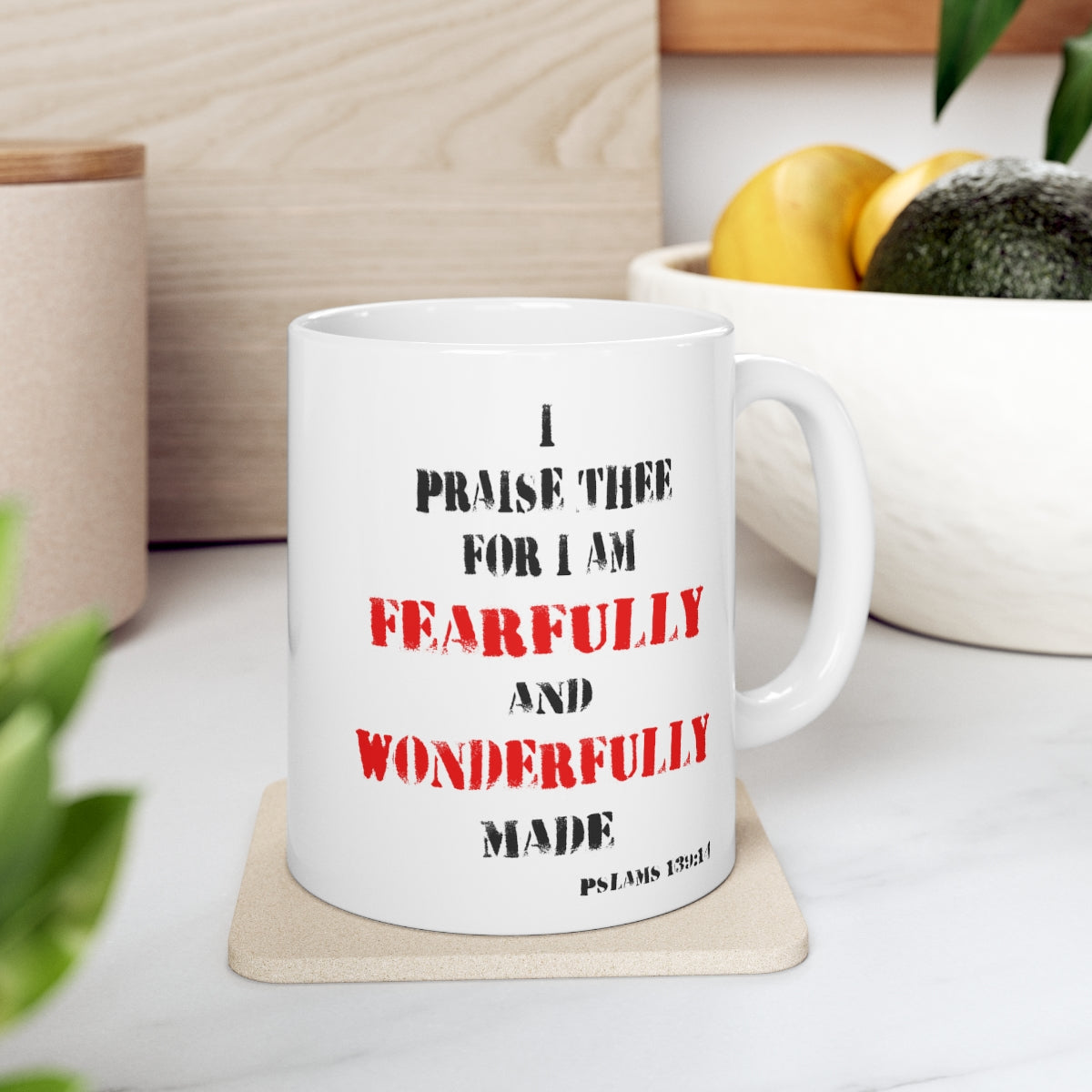 Bible Verse Scripture Mug 11oz I Am Fearfully and Wonderfully Made