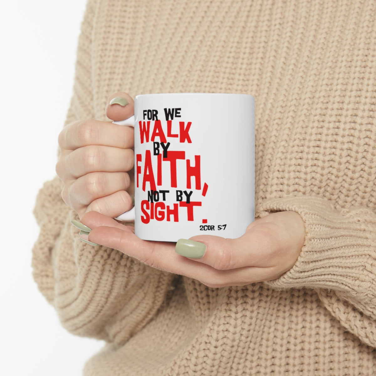 Bible Verse Scripture Mug 11oz For We Walk By Faith...