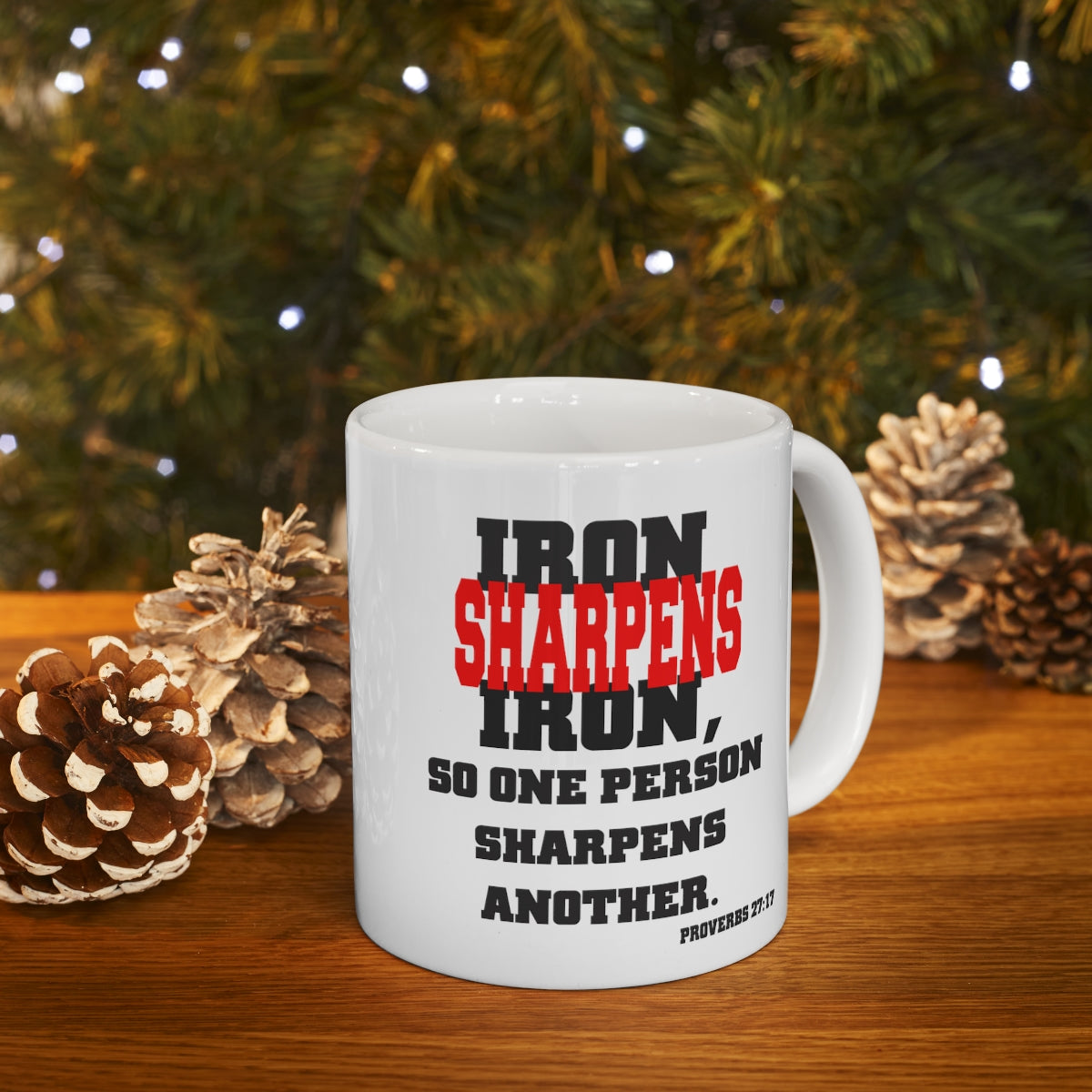 Bible Verse Scripture Mug 11oz Iron Sharpens Iron