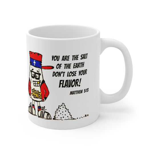 Bible Verse Scripture Mug 11oz You Are The Salt Of The Earth...Cartoon