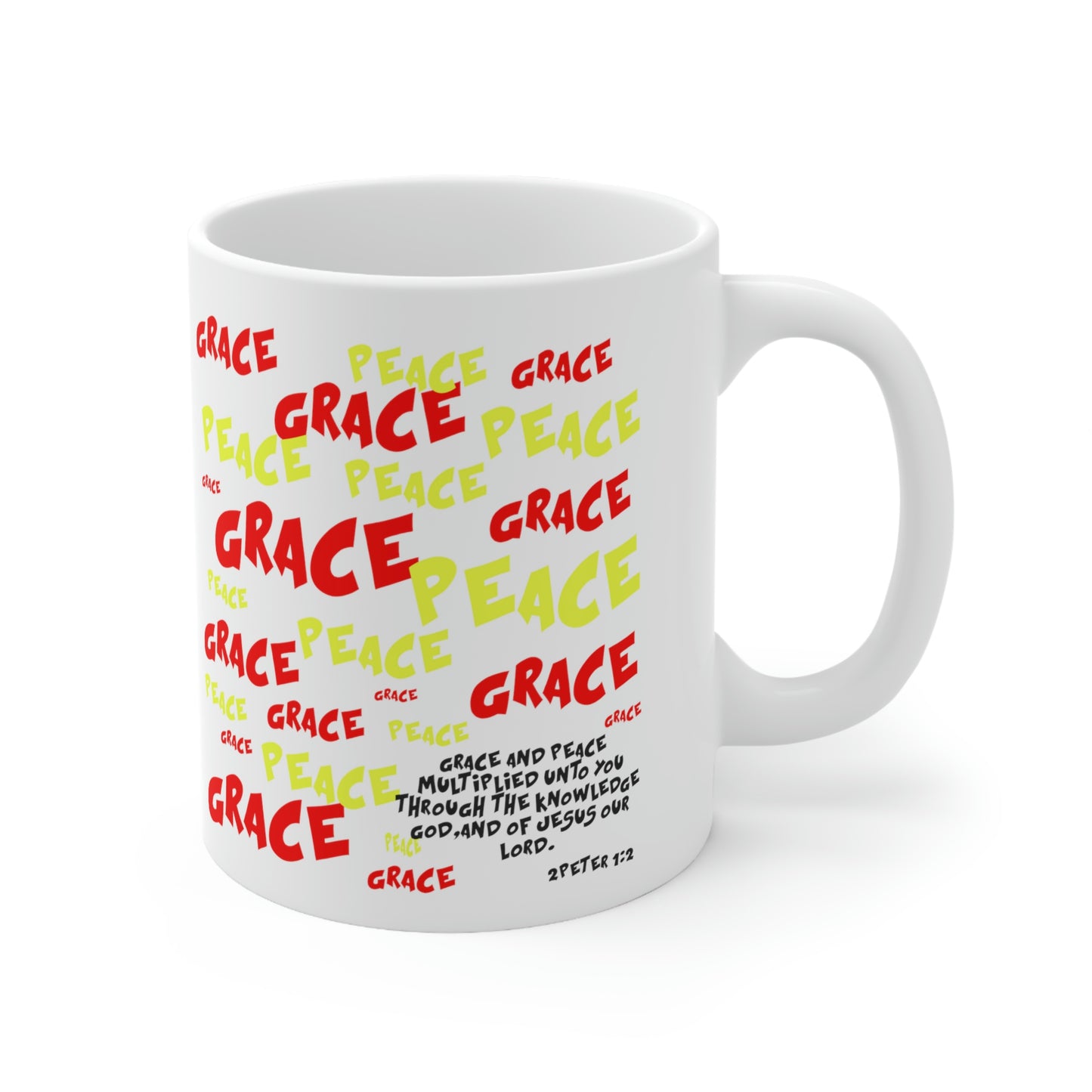 Bible Verse Scripture Mug 11oz Grace and Peace Multiplied...