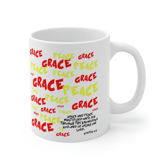 Bible Verse Scripture Mug 11oz Grace and Peace Multiplied...