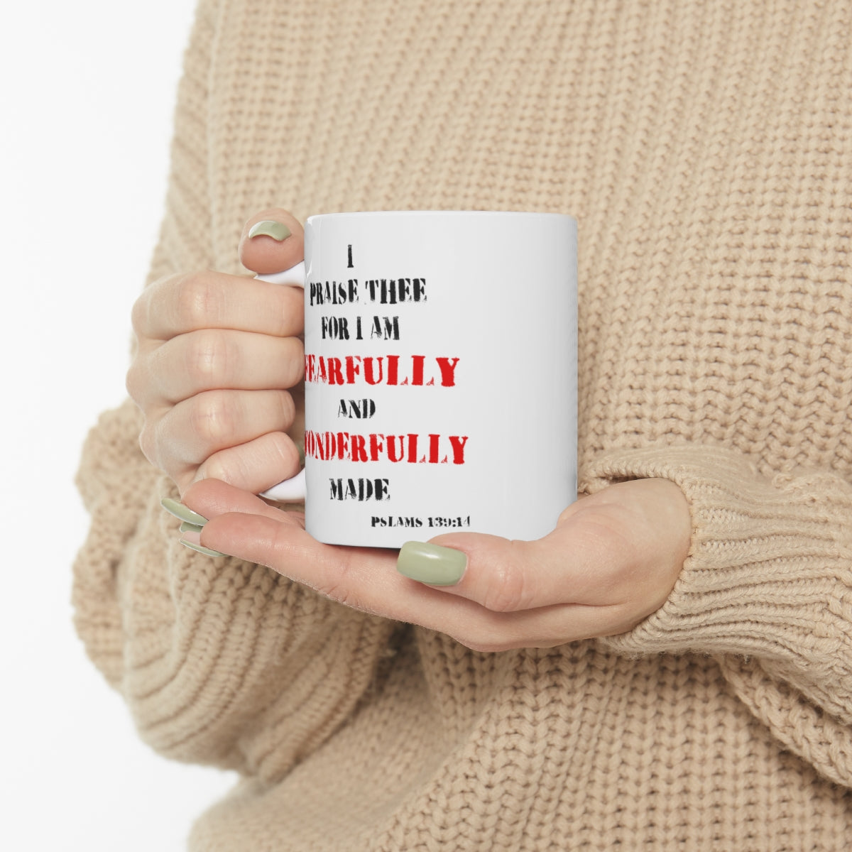 Bible Verse Scripture Mug 11oz I Am Fearfully and Wonderfully Made