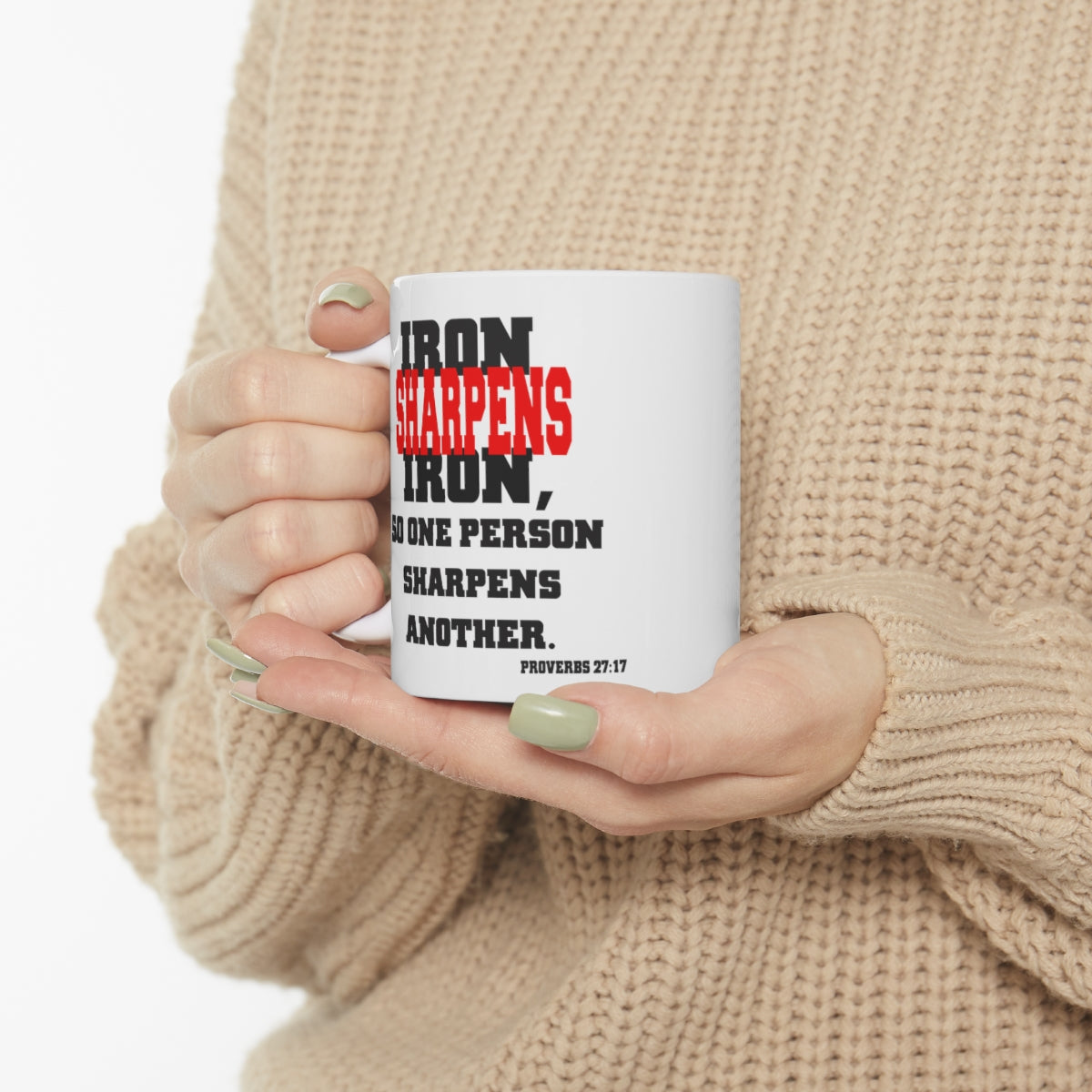 Bible Verse Scripture Mug 11oz Iron Sharpens Iron