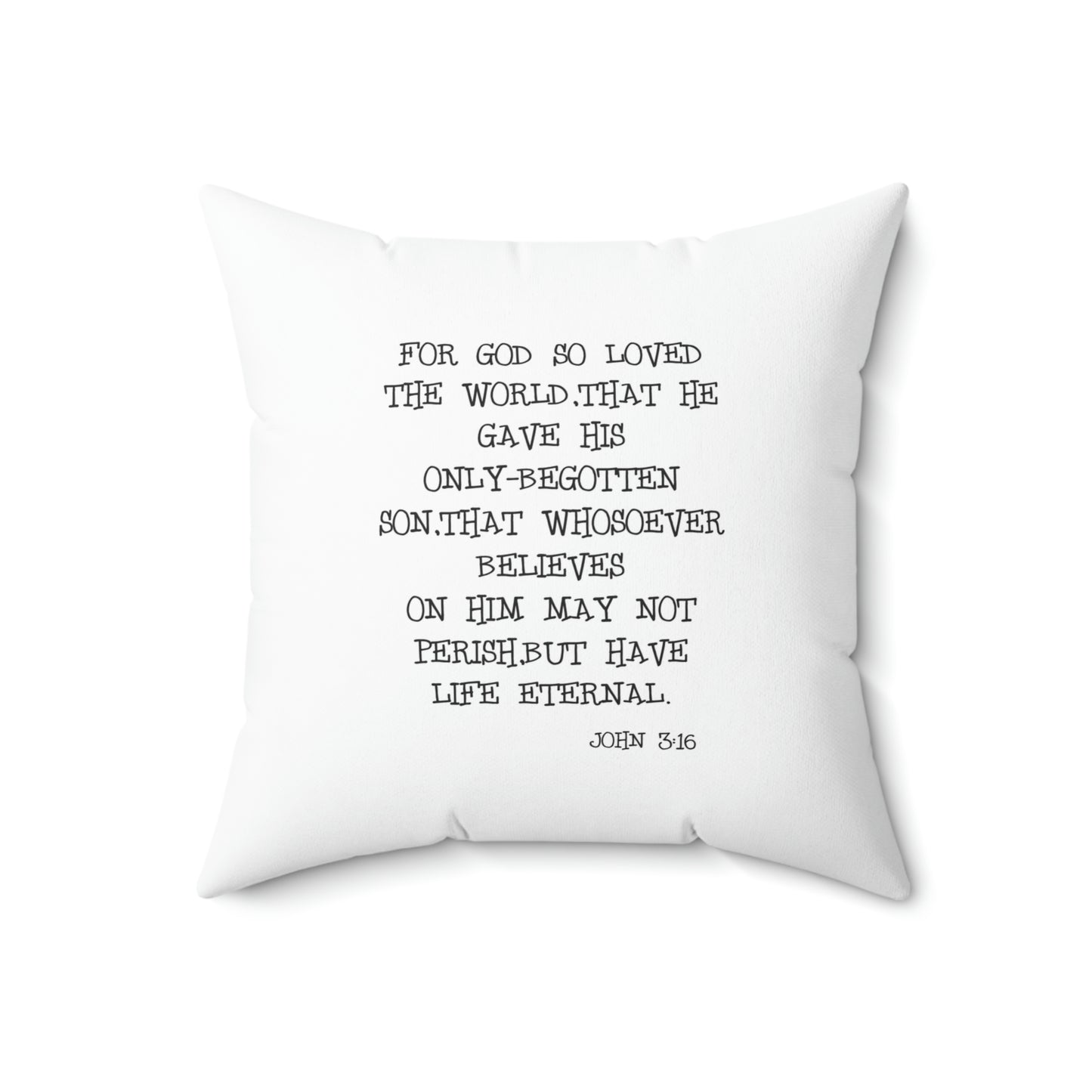 Bible Verse Reversible Square Pillow  Be Still and Know.../For God So Loved The World...