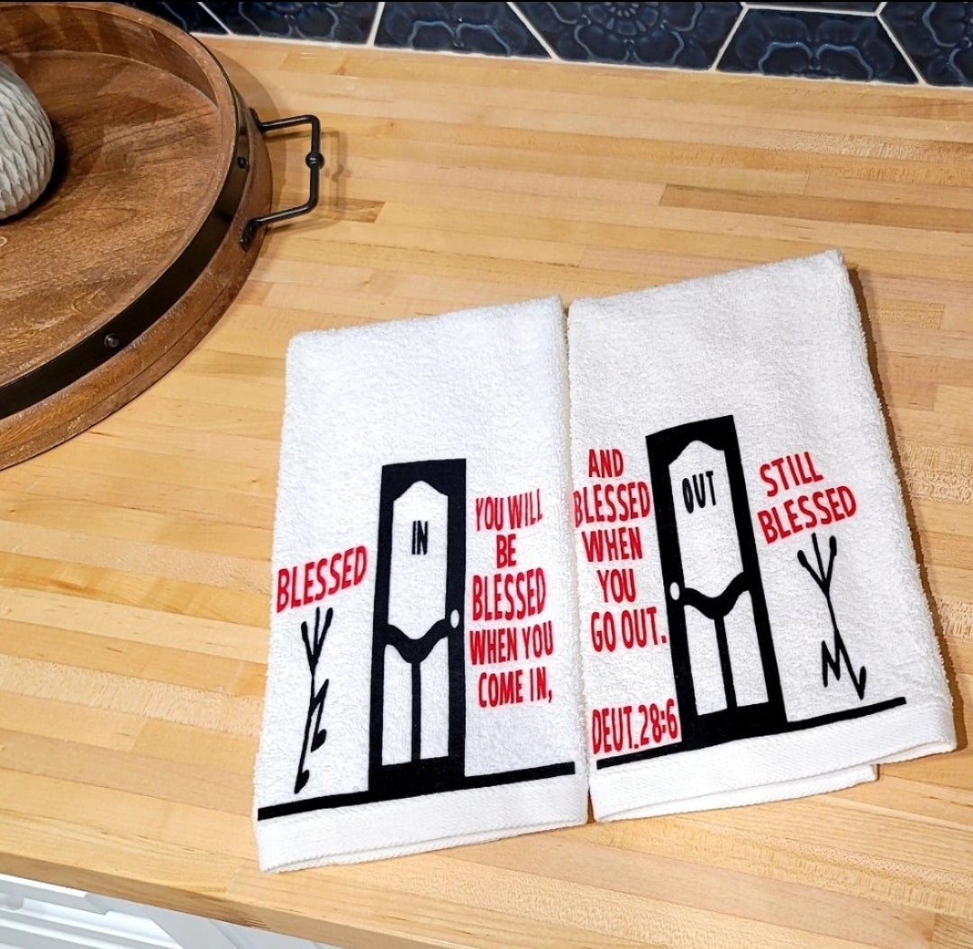 Bible Verse Hand Towel Set You Will Be Blessed When You Come In...