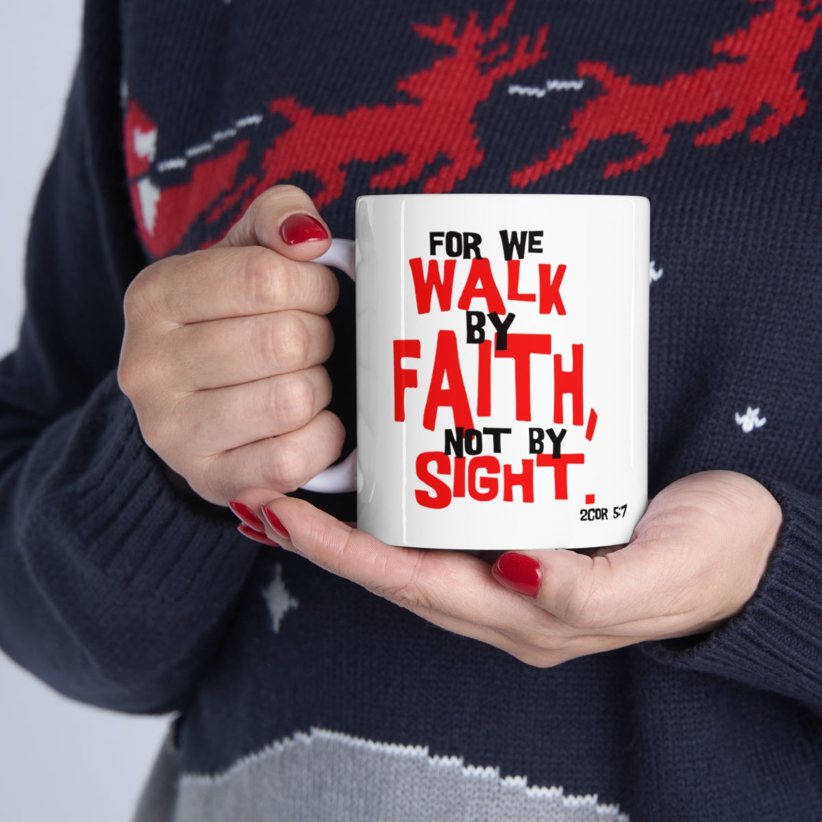 Bible Verse Scripture Mug 11oz For We Walk By Faith...