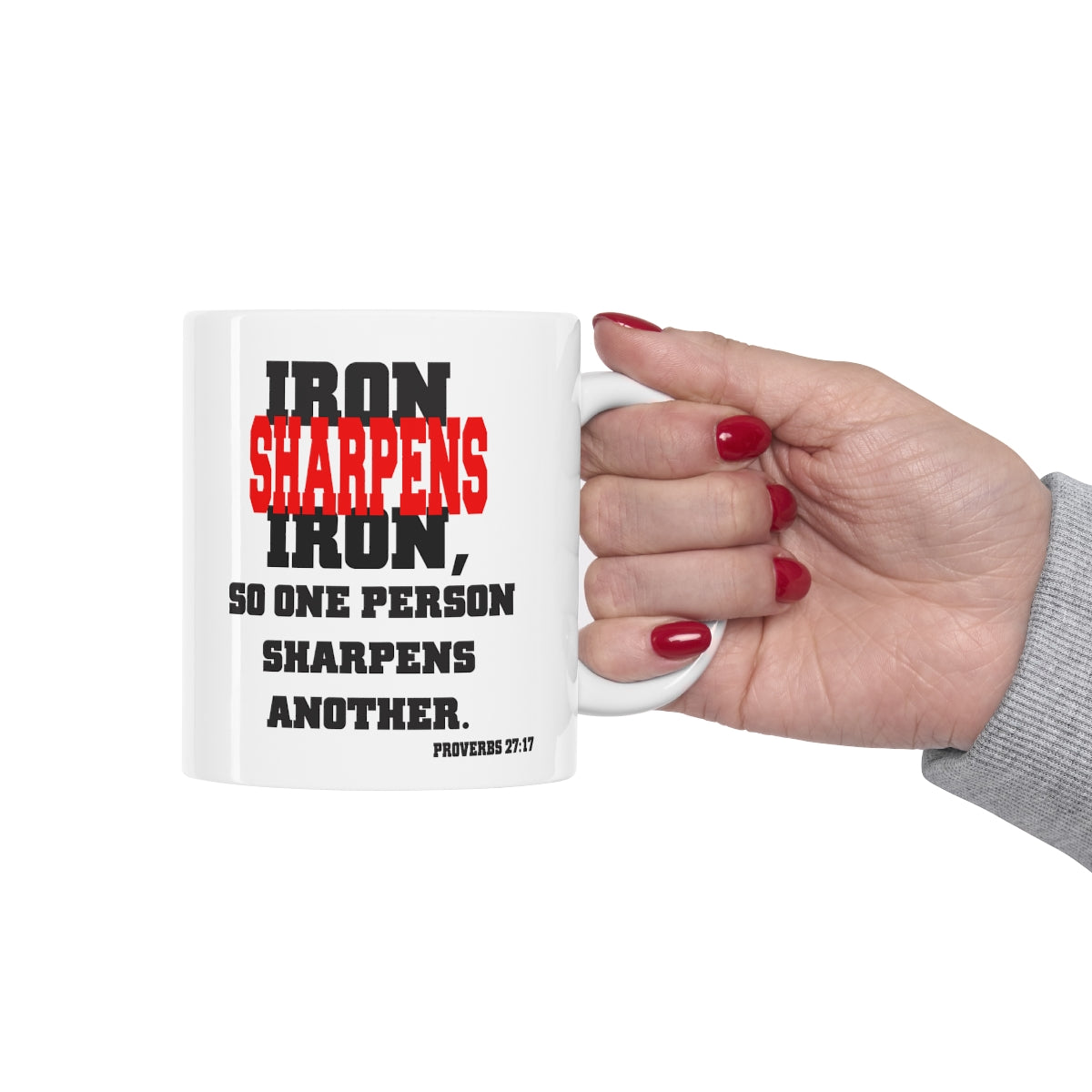 Bible Verse Scripture Mug 11oz Iron Sharpens Iron