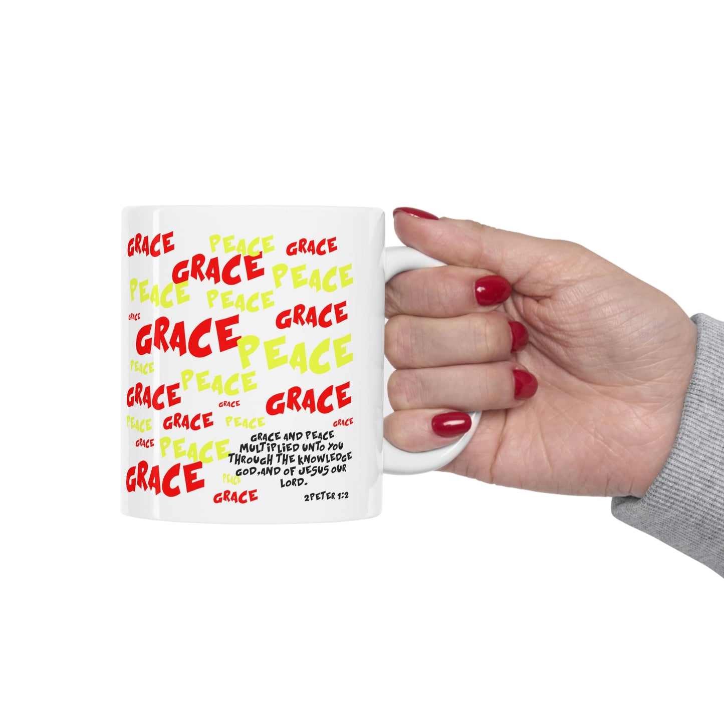 Bible Verse Scripture Mug 11oz Grace and Peace Multiplied...