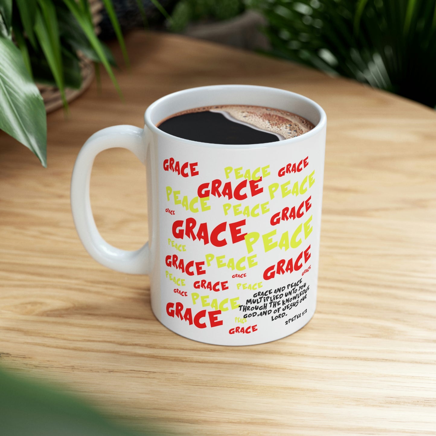 Bible Verse Scripture Mug 11oz Grace and Peace Multiplied...